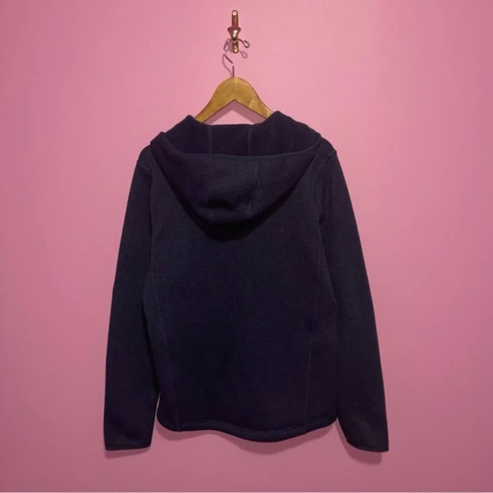 L.L. Bean Jacket Men's Size‎ Small Navy Blue Sweater Fleece Full-Zip Hooded
